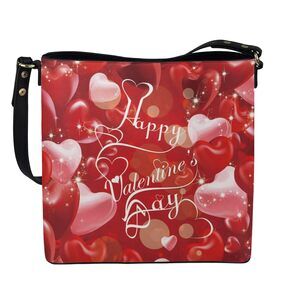 5315 Red Love Balloon Shoulder Bag Date Bucket Purse for Valentine's Day